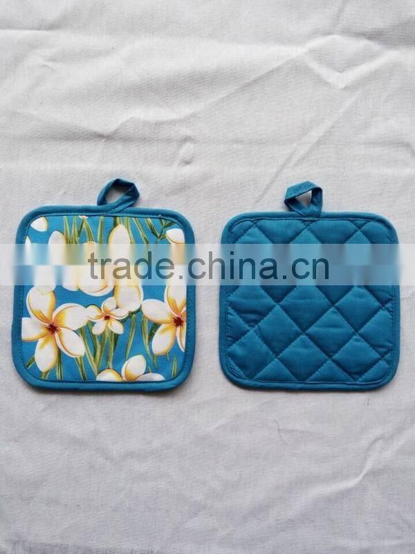 2016 silk screen pigment printing 3pcs cotton apron set with oven mitten pot holder set free samples China Supplier