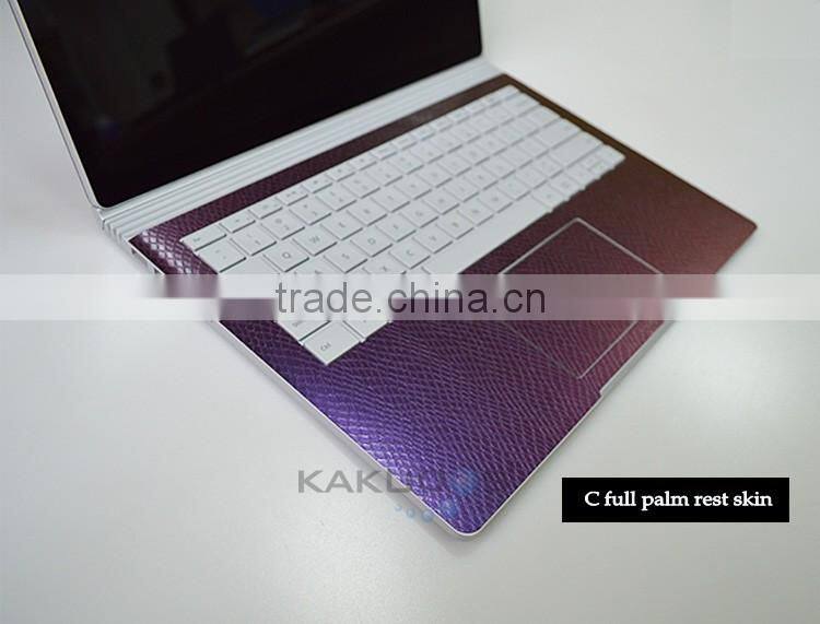 Hot sale full coverage laptop skin sticker brushed aluminium for Microsoft surface book 13.5 inch