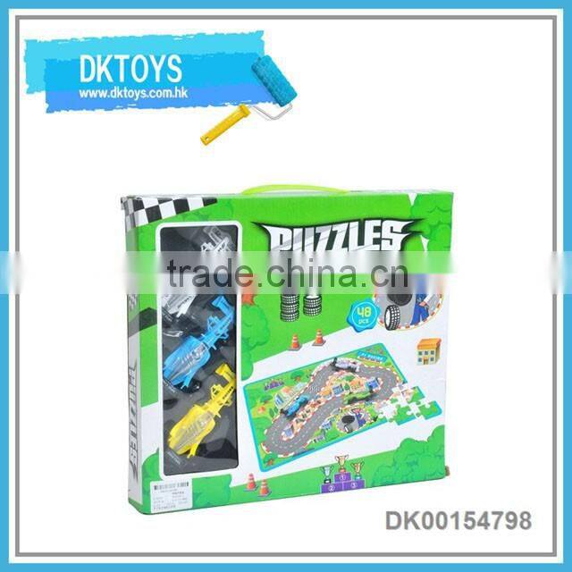 Educational puzzle game with car for kids