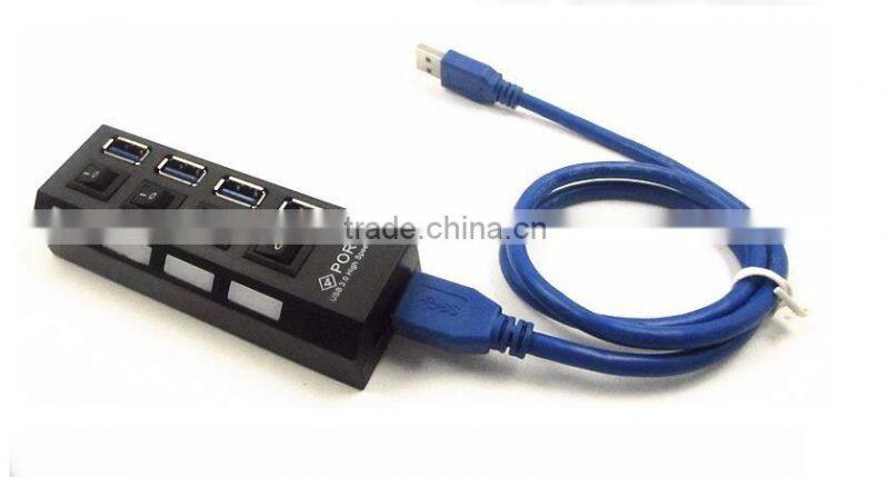 High speed USB3.0 HUB 4Ports 5Gbps Splitter Power Adapter
