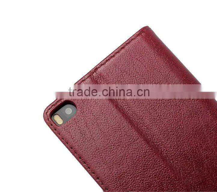 Luxury design fashion book style for huawei ascend p8 real flip wallet leather phone case