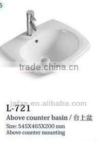 721 Elgant porcelain basin above counter basin washing basin