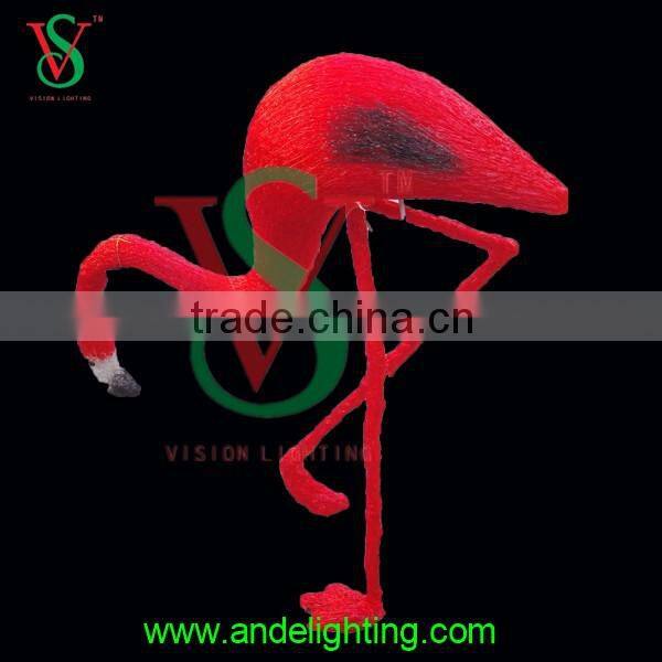 2016 new 3d motif animal light lighted flamingo led light for outdoor garden decoration