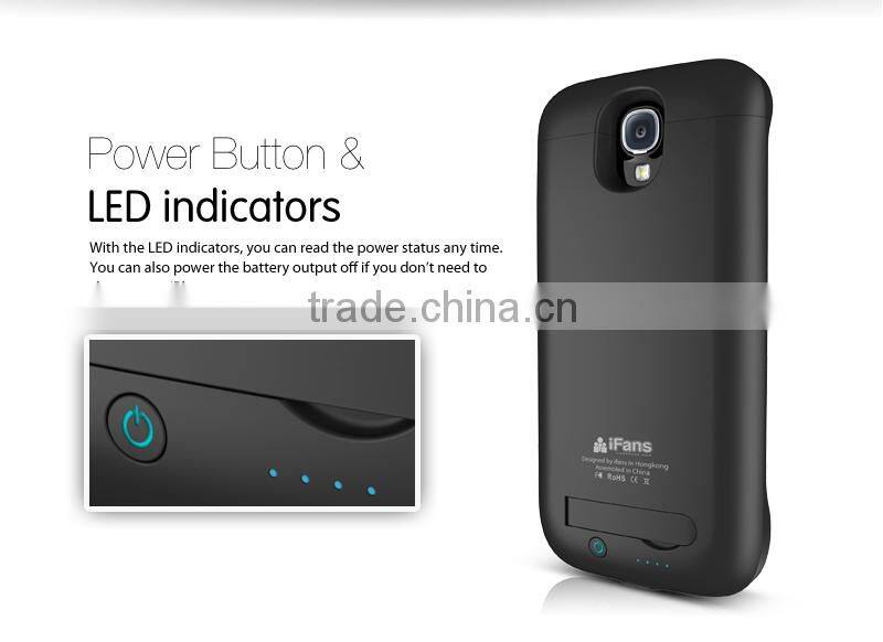 3000mah external battery backup case for Samsung Galaxy S4 I9500 portable power bank for S4