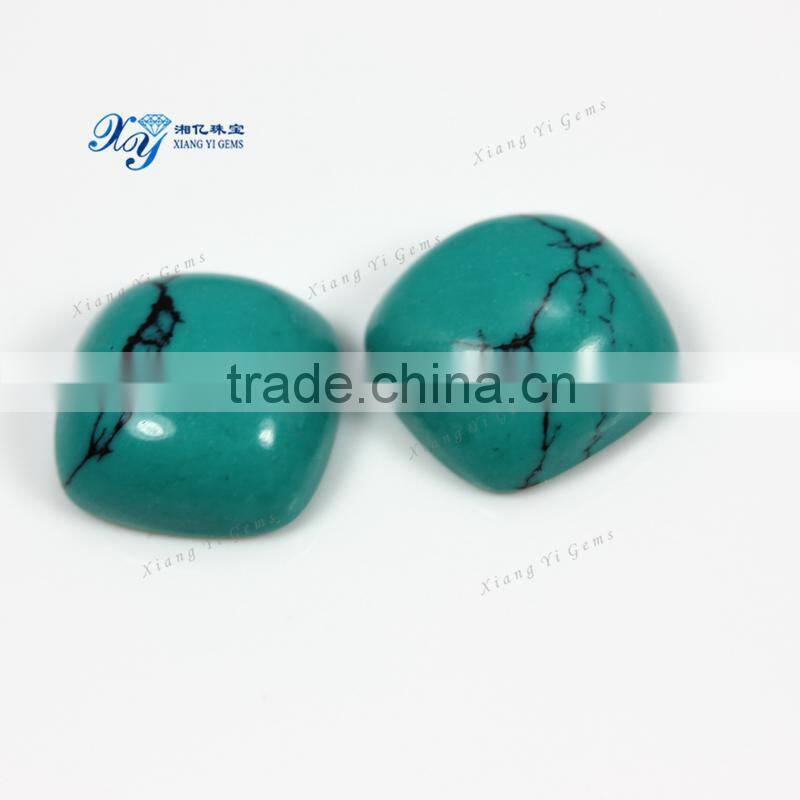 Best Quality Cabochon Turquoise Loose Stones 10x10mm Turquoise Flat Stones Square Shape Synthetic Cabochons Stones
