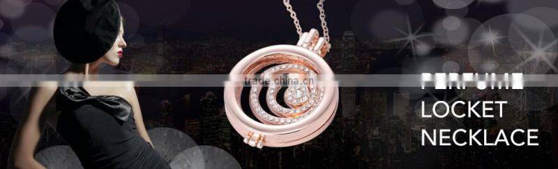 Rose gold Aroma Jewelry Essential Oil Diffusing Locket Pendant Necklace For Aromatherapy