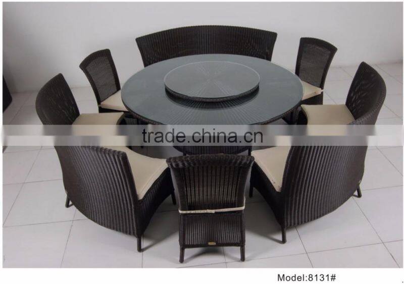 7 pcs outdoor furniture rattan dining set with 6 chairs and table room saving furniture