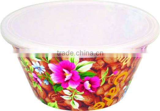 mini plastic salad bowl with lid for children