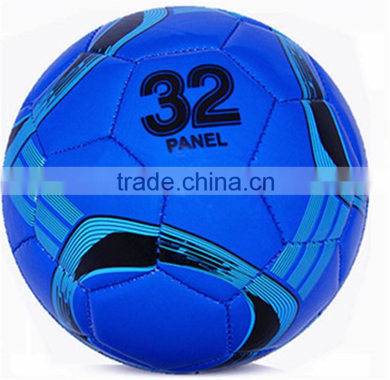 2015 new design PVC material machine sewn 32 panels Blue footballs