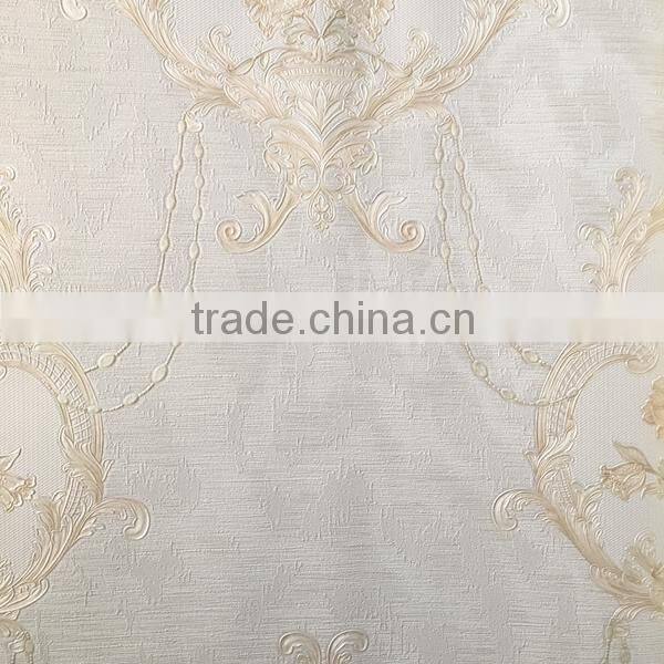 hot selling deep embossed flower basket pattern vinyl wallpaper