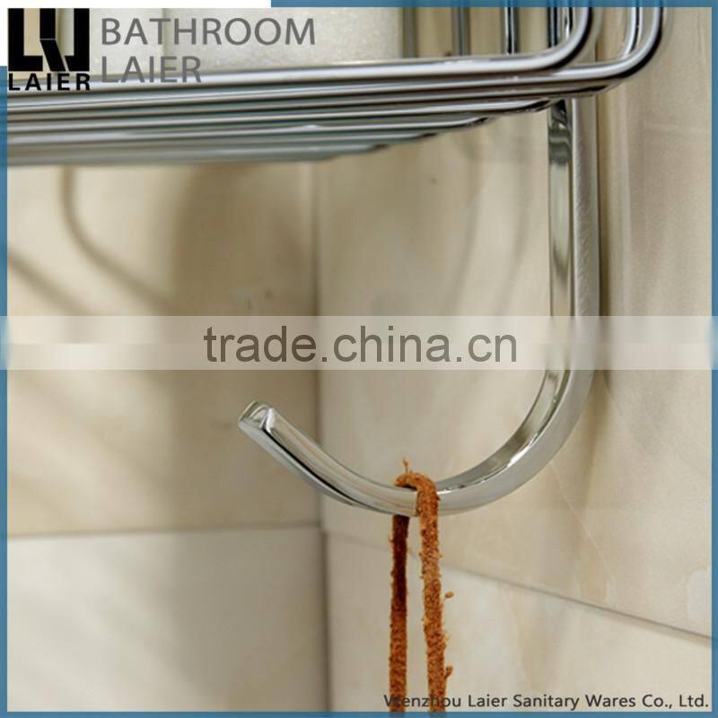 Classic-Style Simple brass chrome finishing wall mounted brassbathroom accessories double corner basket