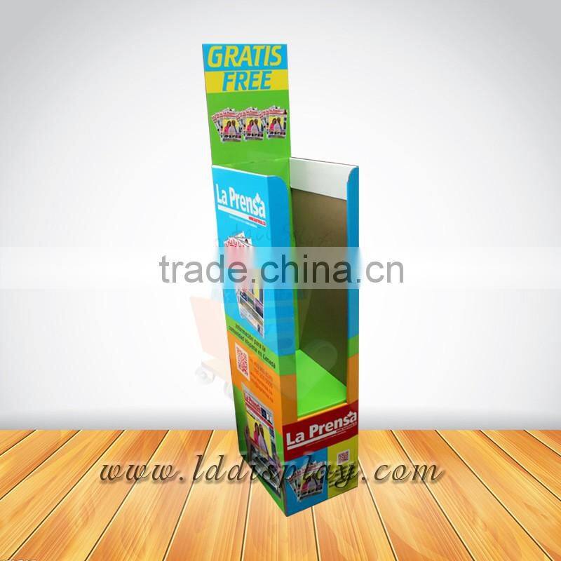 Custom cardboard retail newspaper display stand
