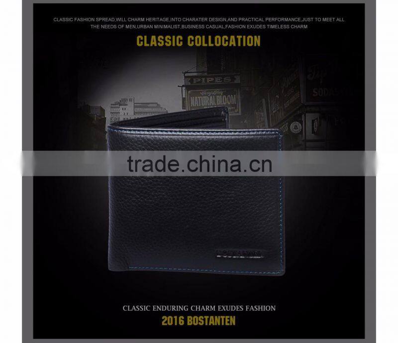 black simple plain cowhide leather men pocket hand purse