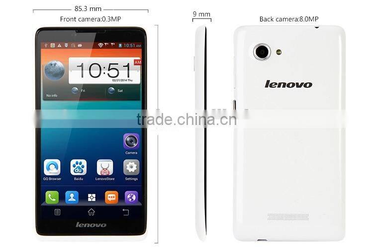 Original Lenovo A889 mobile phone IPS 6.0" MTK6582 Quad-Core WCDMA WIFI 1G RAM 8G ROM Android 4.2 ,8.0MP Dual sim Smart Phone