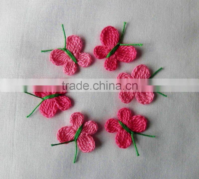 Crochet Pink Butterfly Appliques,Accessories,Supplies,Valentine