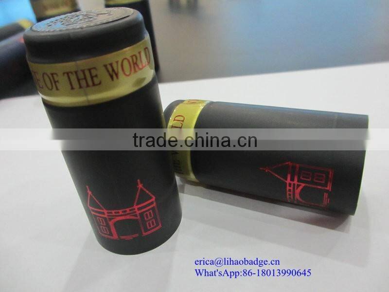 PVC heat shrink wine capsule,metal label