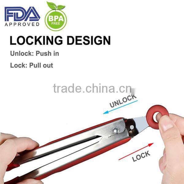 Good grip silicone oven tongs/ice tongs/food tongs