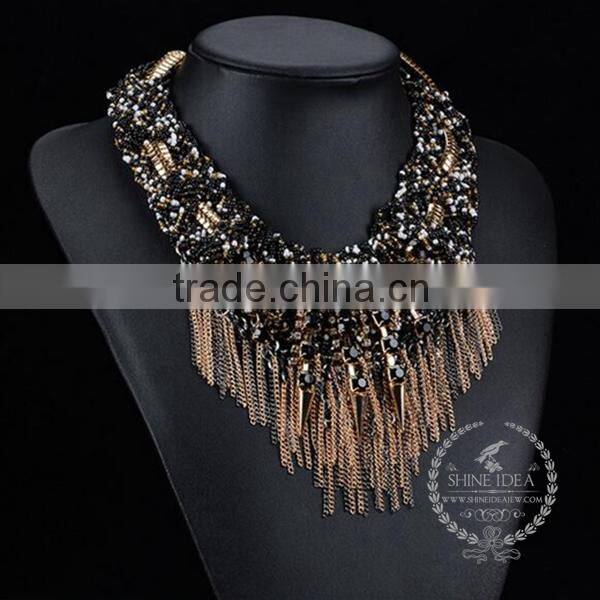 high quality vintage rhinestone chunky statement necklace tin alloy fashion women pendant necklace 6390056
