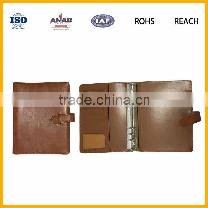 high quality pu leather material A6 leather notebook cover