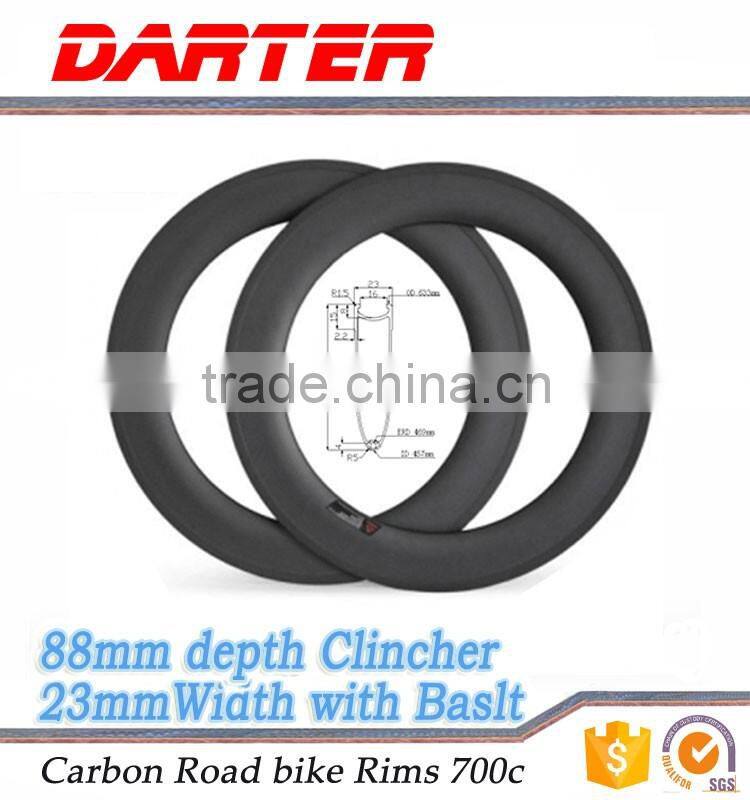The unique properties high strength 88 tubular 23mm width carbon fiber mtb bike rim