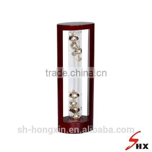 Wooden frame galileo thermometer