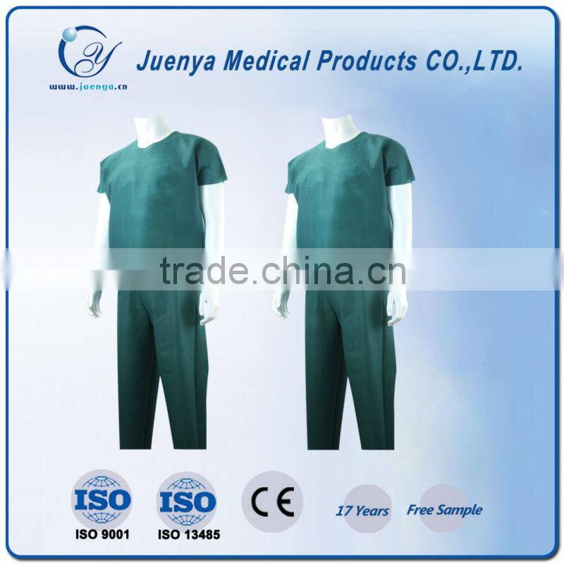 Dark Green V-Neck Disposable Scrub Suit