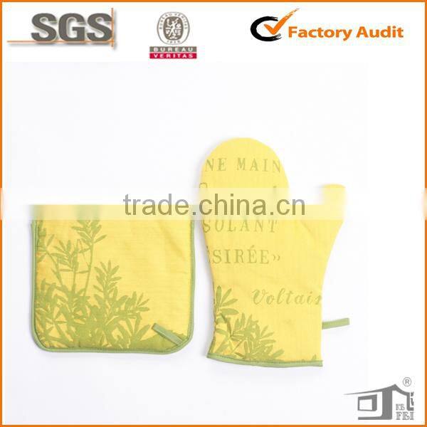 2014 new kitchen textile fabric oven glove and pot holders