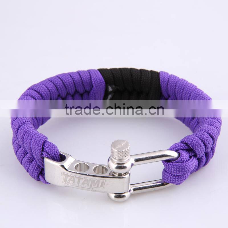 High quality 550 paracord survival bracelet, stainless steel buckle adjustable size bracelet,outdoor sport survive bracelet