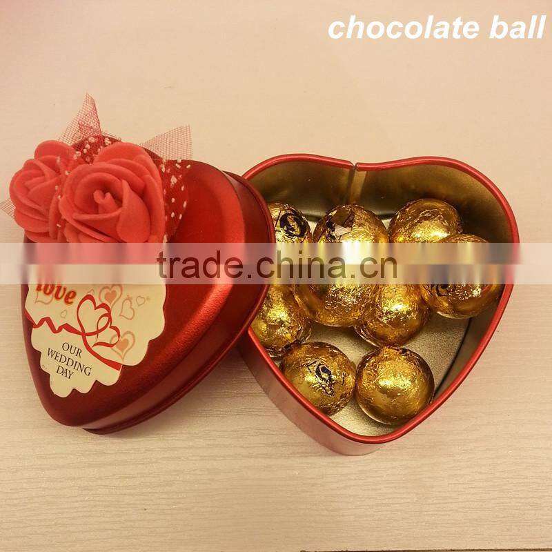 Heart-shaped Box Wrapped small round small chocolate easter eggs candy