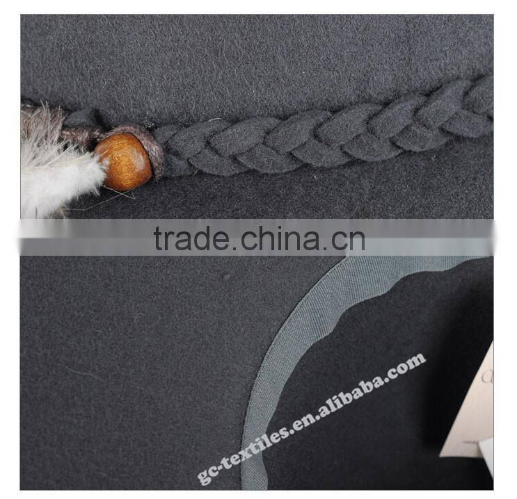 new hot product for 2014 fashion women promotional party felt hat wide brim with fur