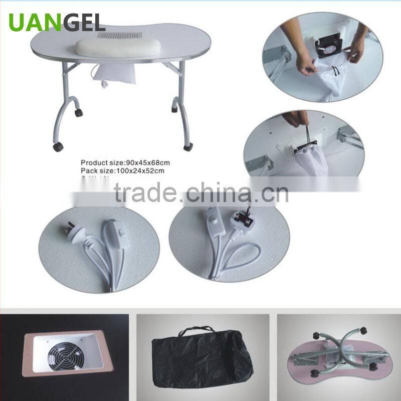 cheap nail salon furniture table with vacuum