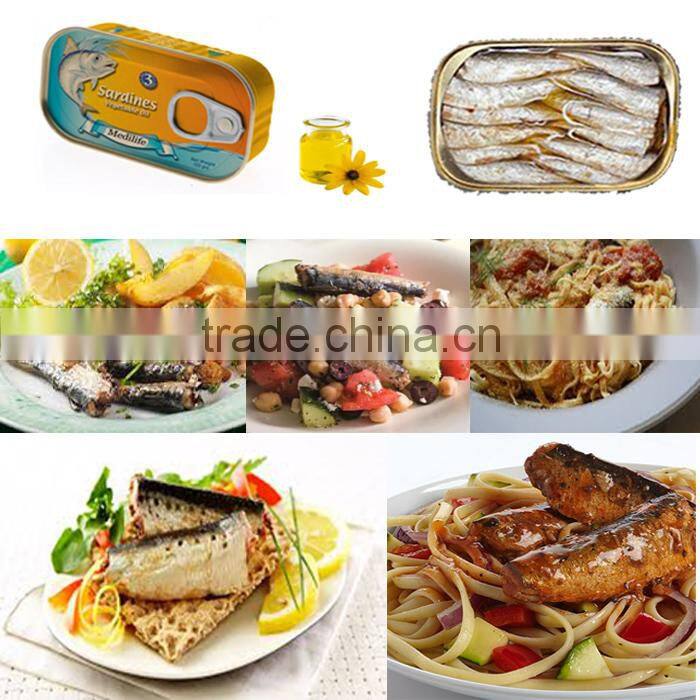 Mediterranean Canned Sardines in Vegetable Oil ,High Quality of Sardines in Vegetable Oil 125 g