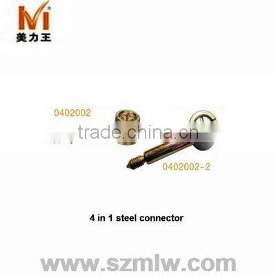 Zinc-plated 3 in 1 steel tube furniture connector