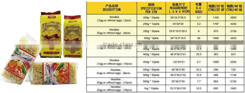 Quick Cooking Instant Noodles Egg Noodle