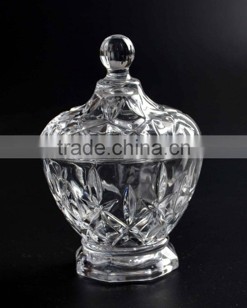 Decorative Embossed GLASS CANDY JAR wholesale