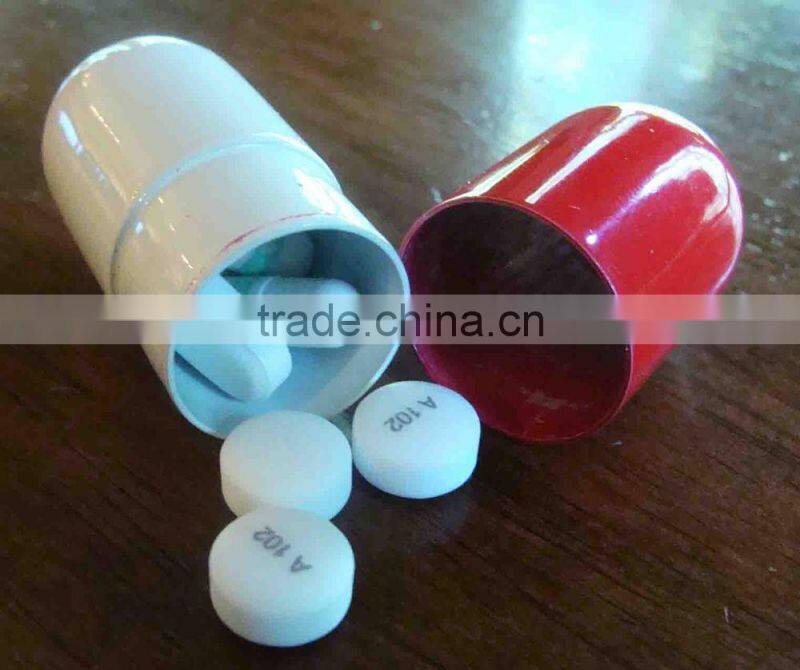 OEMhot sale capsule shaped pill box with high quality, various color ,custom logo,OEM orders are welcome