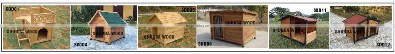 Quality Assured unique Openable Roof double Wooden dog kennel