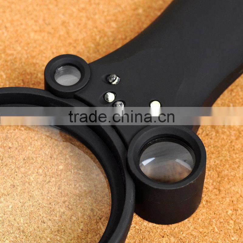 2013 handheld loupes guns-shape 3lenes magnifier TH600600