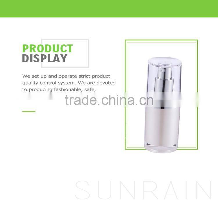 Manufacturer supplier color customizable attractive charming clear airless pump bottle