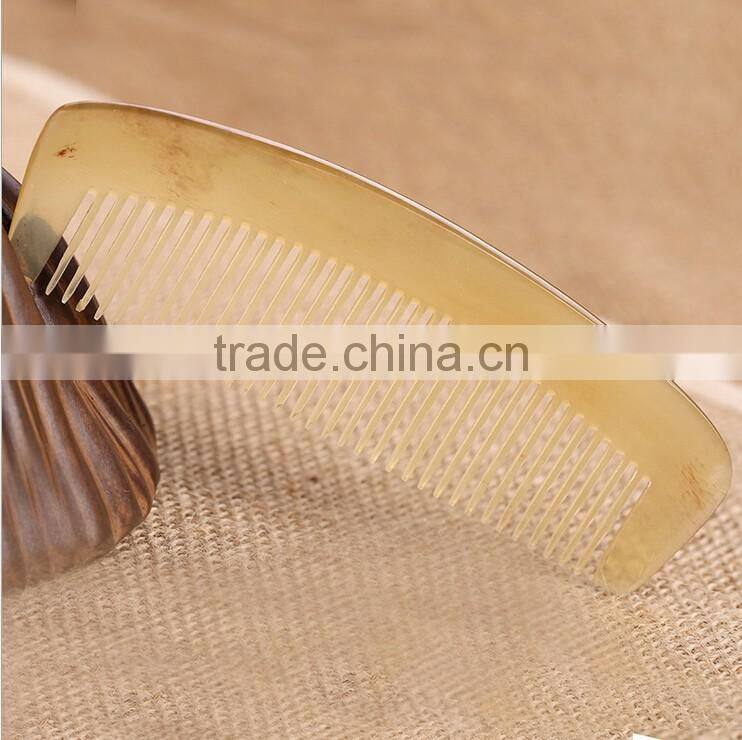 Handmade Craft Horn Comb for Hair Natural Healthy Massage Smoothing Hair Brush for Exquisite Gift