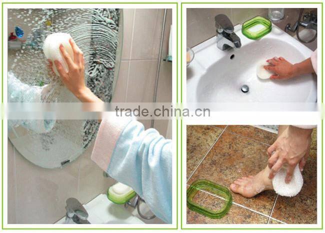 Coloured O2 Shaped Multi function Soap Dish with Sponge