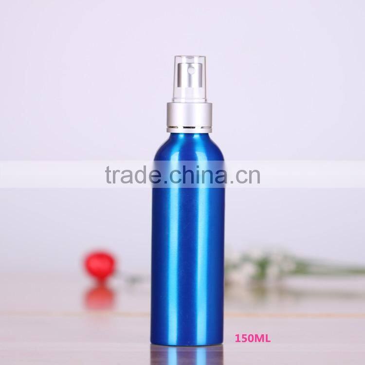 Wholesale 30-500ml blue aluminum perfume bottles,aluminum mist spray bottle with cap for cosmetic packaging