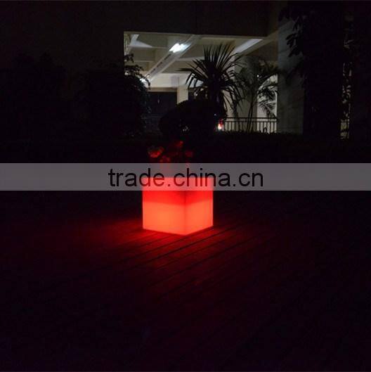 led square flower pot for garden decoration lighted up planter