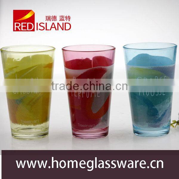 glass manufactory supply print color tumbler tee cup