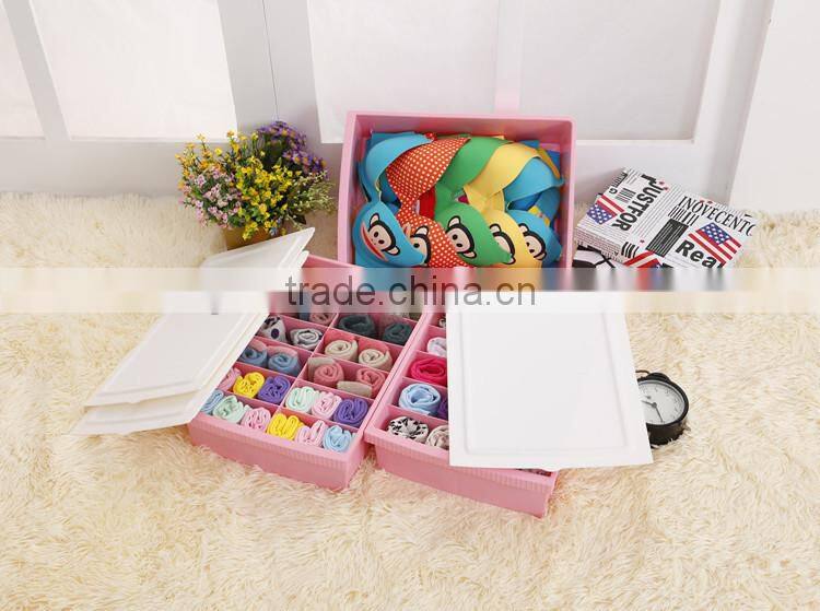2014 New Colorful Plastic Waterproof Storage Box Set Socks and Underwear Box Design With Three Lid