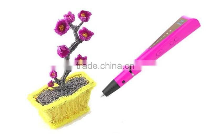 2016 New 3D Printer Pen with Led screen with 3color free filament Wholesale factory shopping online kids 3D Pen
