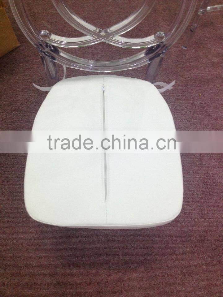 Hot sell pu leather white color plastic chair cushion matel chair cushion hotel chair cushion