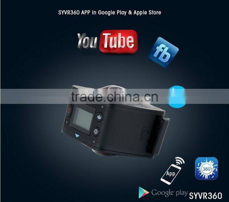 factory supply latest 360 degree 1080p camera vr hd dual lens go pro sports camera