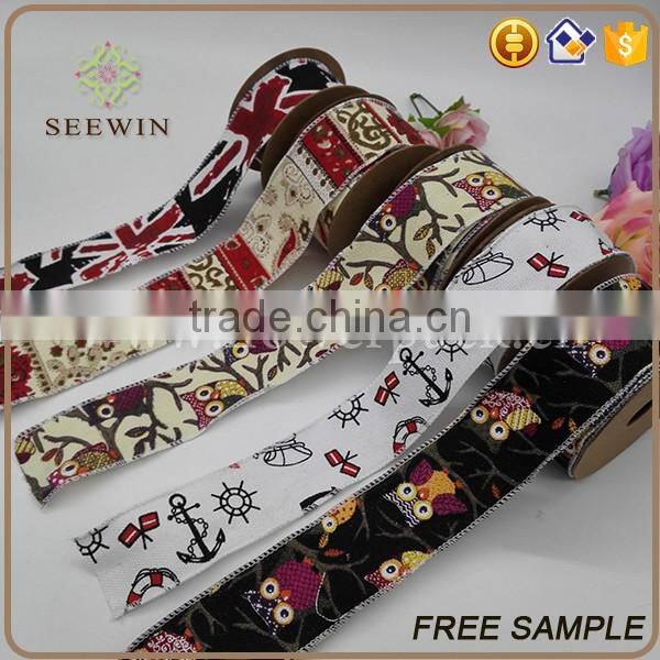 polyester cotton custom ribbon of different patterns