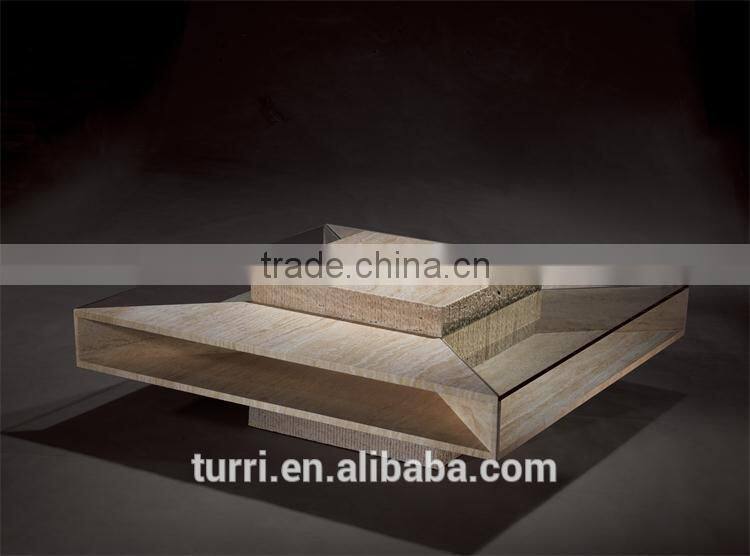 modern travertine and glass living room coffee table designs